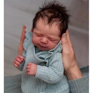 🆕18Inch Soft Silicone Vinyl Baby Dolls Green-pascale Boy with Closed Eyes